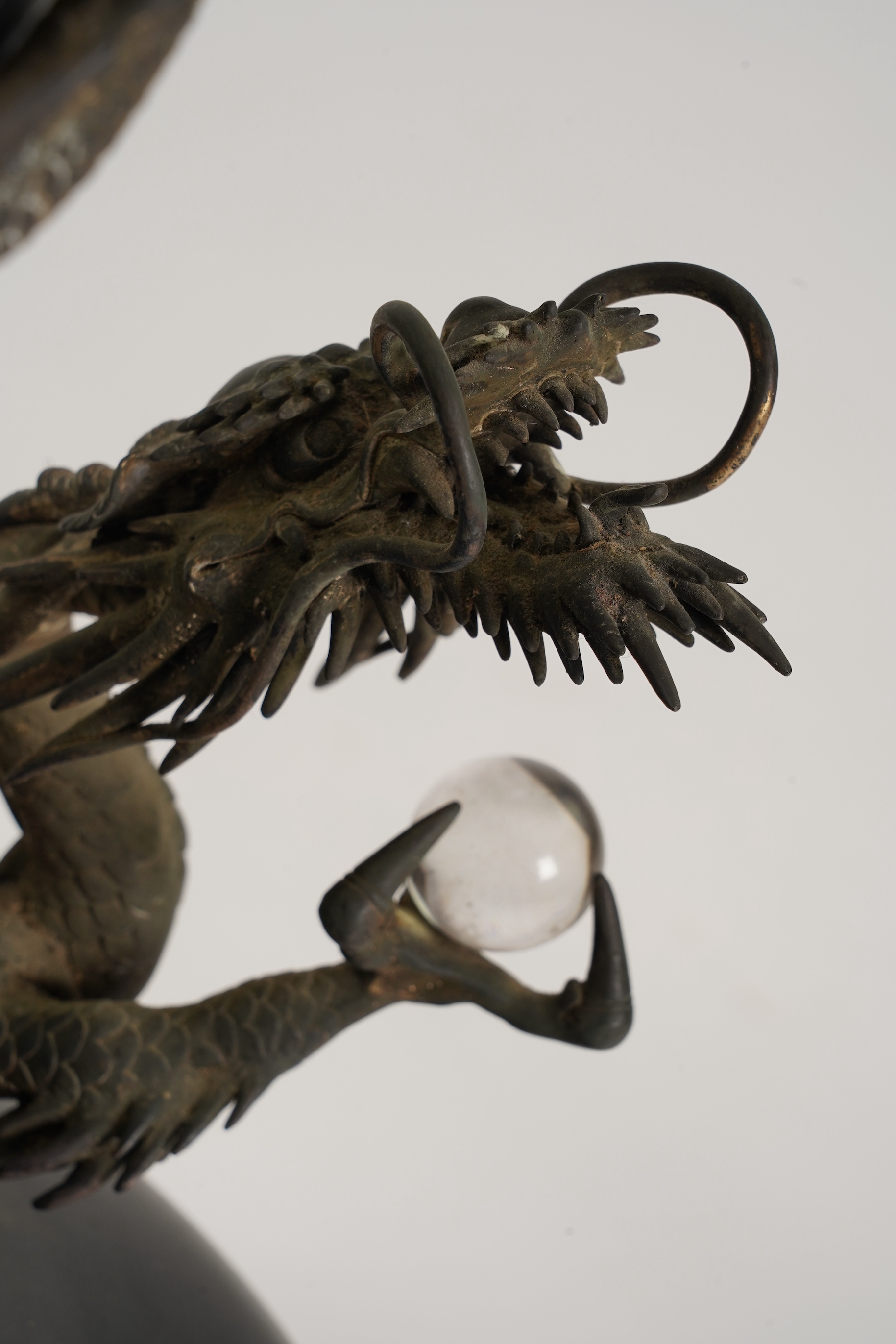 A massive Japanese bronze ‘dragon’ bottle vase, Meiji period